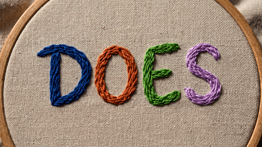 DOESと縫われた刺繍