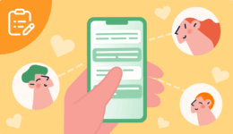 スマホが中央にあり、3人の男性からアピールを受けている手元のイラスト